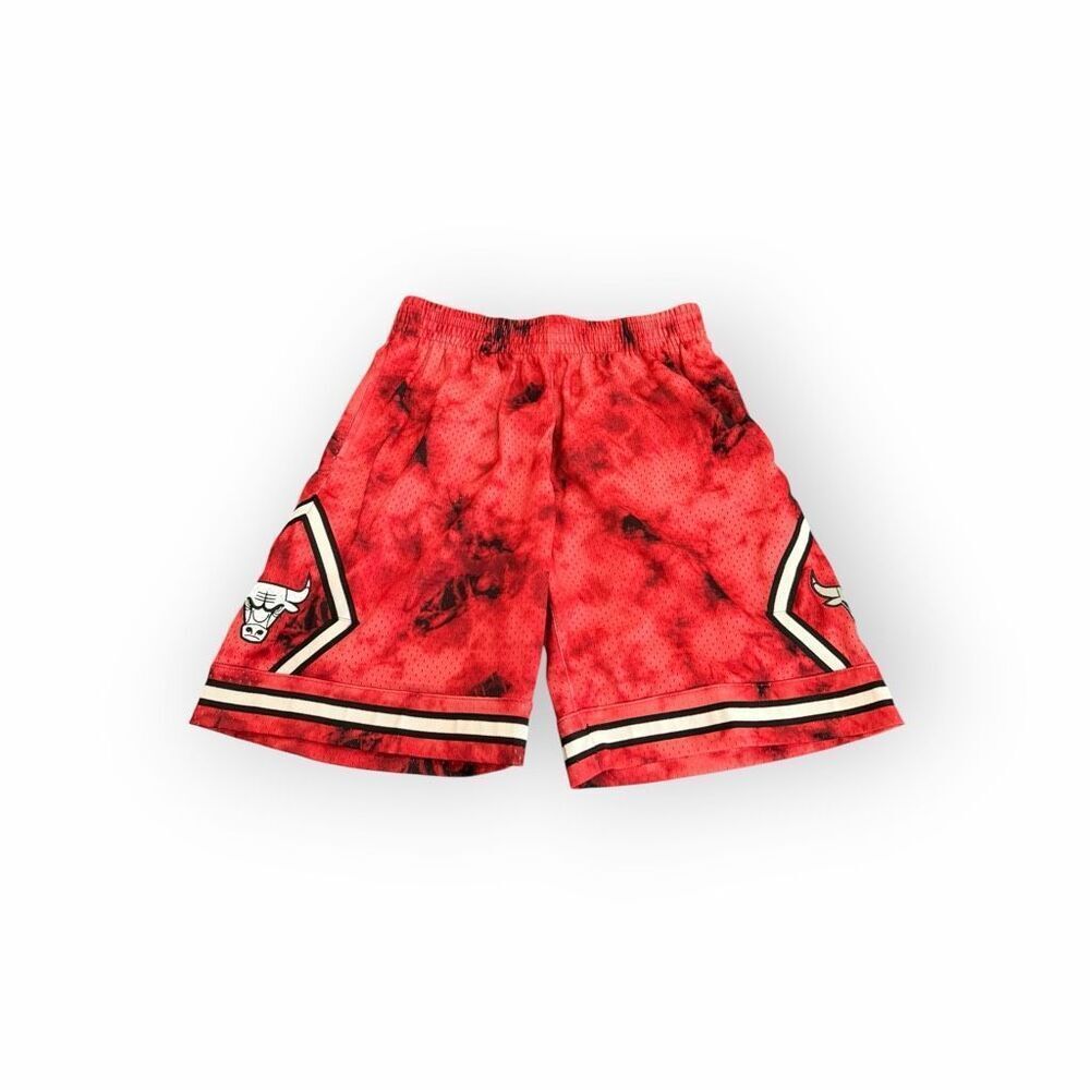 Mitchell & Ness Chicago Bulls 1997-98 Red Galaxy Swjngman Shorts Mens Size L New